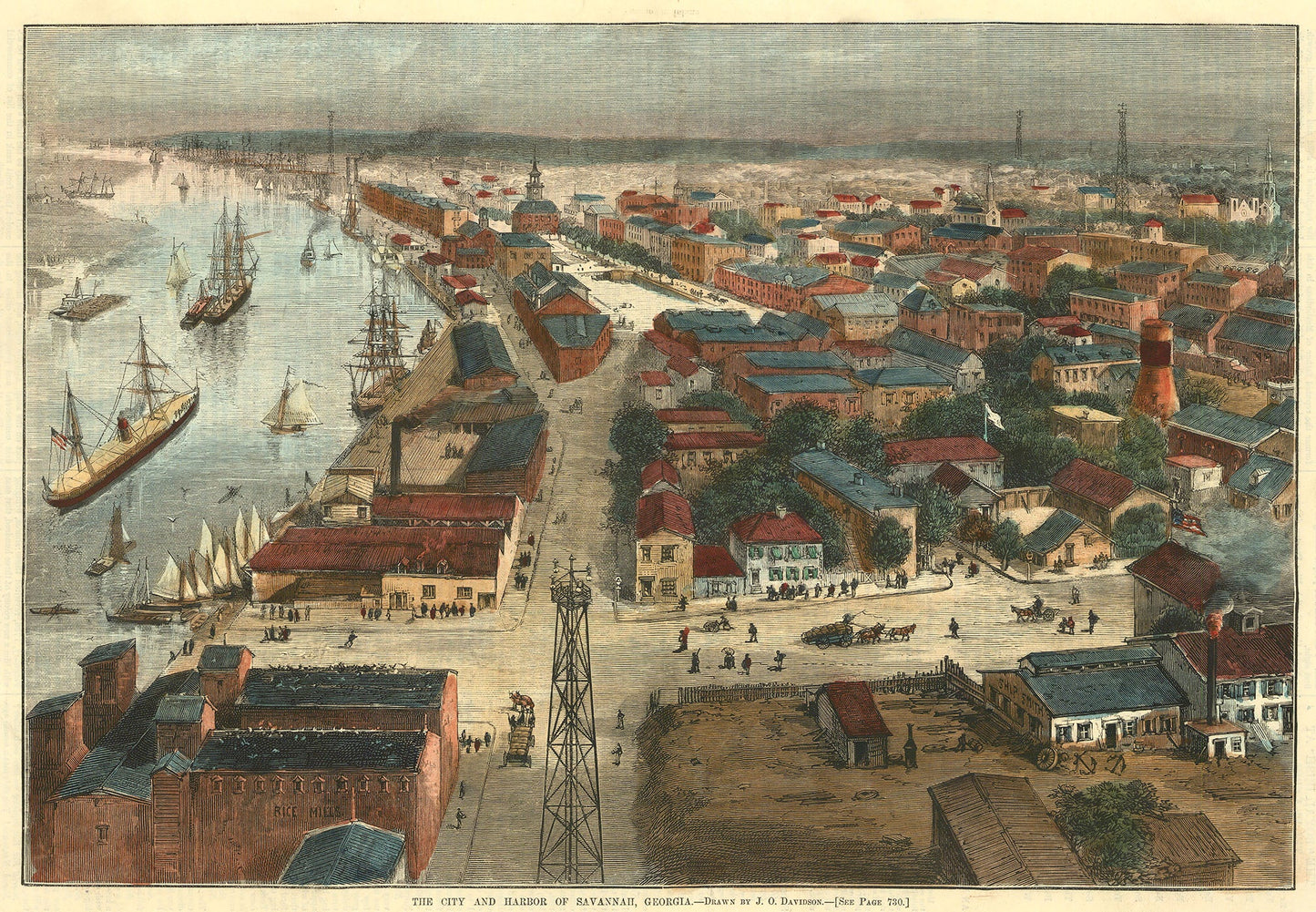 The City and Harbor of Savannah, Georgia.