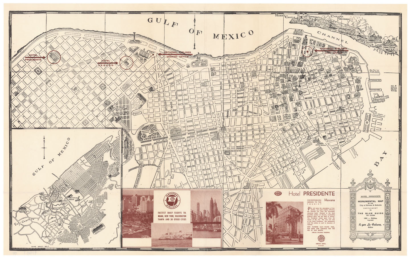 Hotel Presidente Monumental map of the City of Hanana & Suburbs.