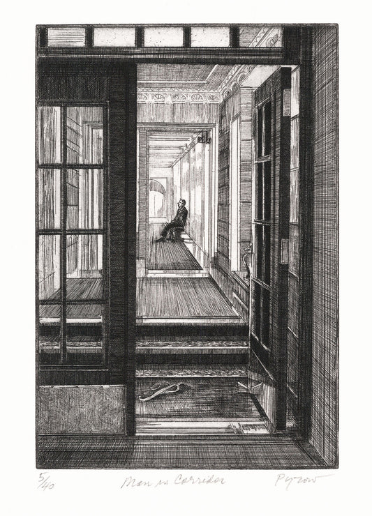 Man in Corridor.