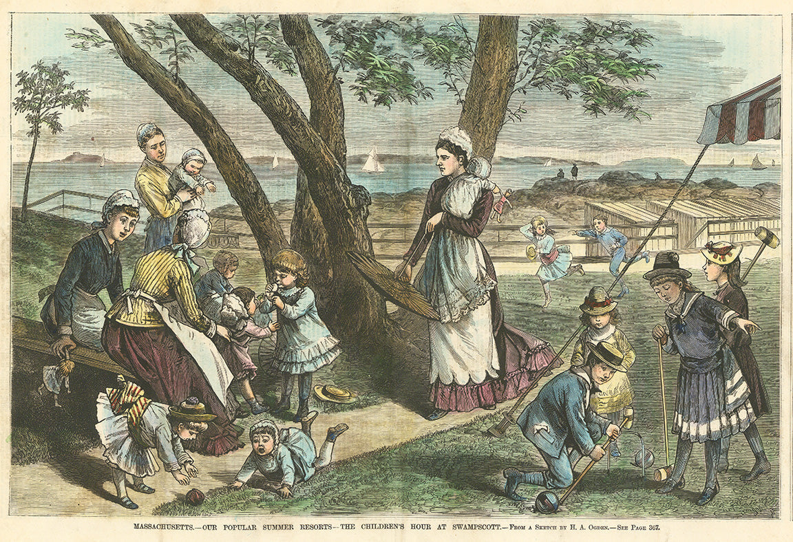 Massachusetts. - Our Popular Summer Resorts - The Children's Hour At Swampscott.