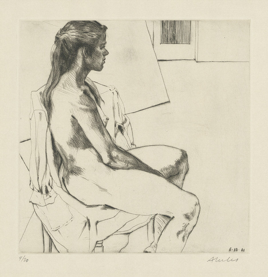 Model in Studio.  (Amherst Suite).