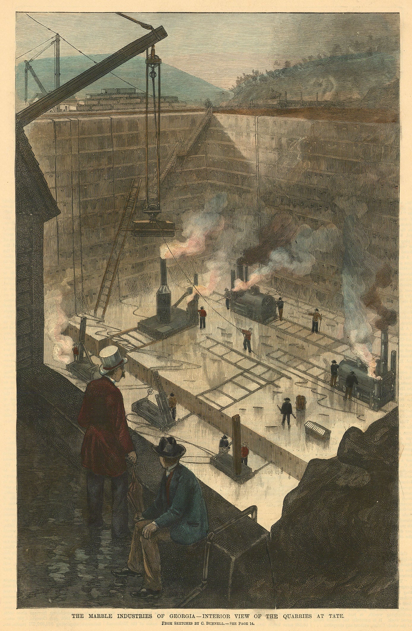 Marble Industries of Georgia - Interior View of the Quarries at Tate. The,