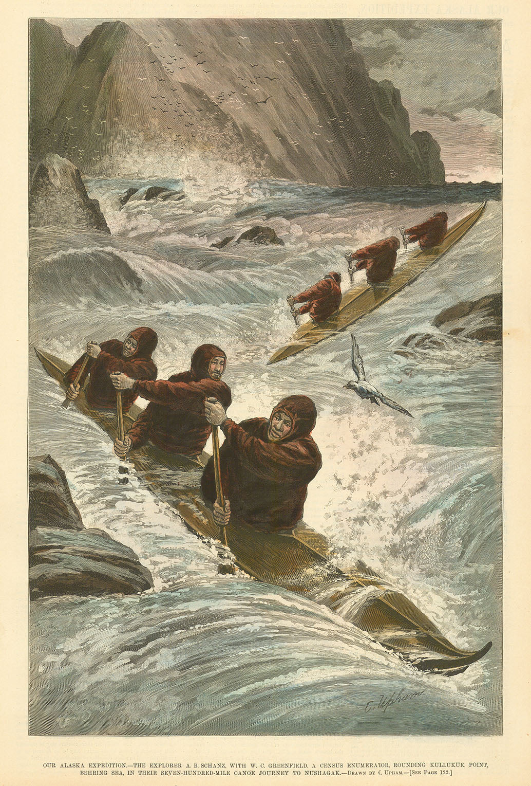 Our Alaska Expedition - The Explorer A. B. Schanz, with W. C. Greenfield, a Census Enumerator, Rounding Kullukuk Point, Behring Sea...