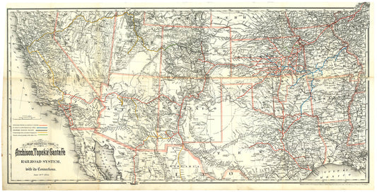 Map Showing The Atchison Topeka and Santa Fe Railroad System. with its Connections. June 30th. 1893.