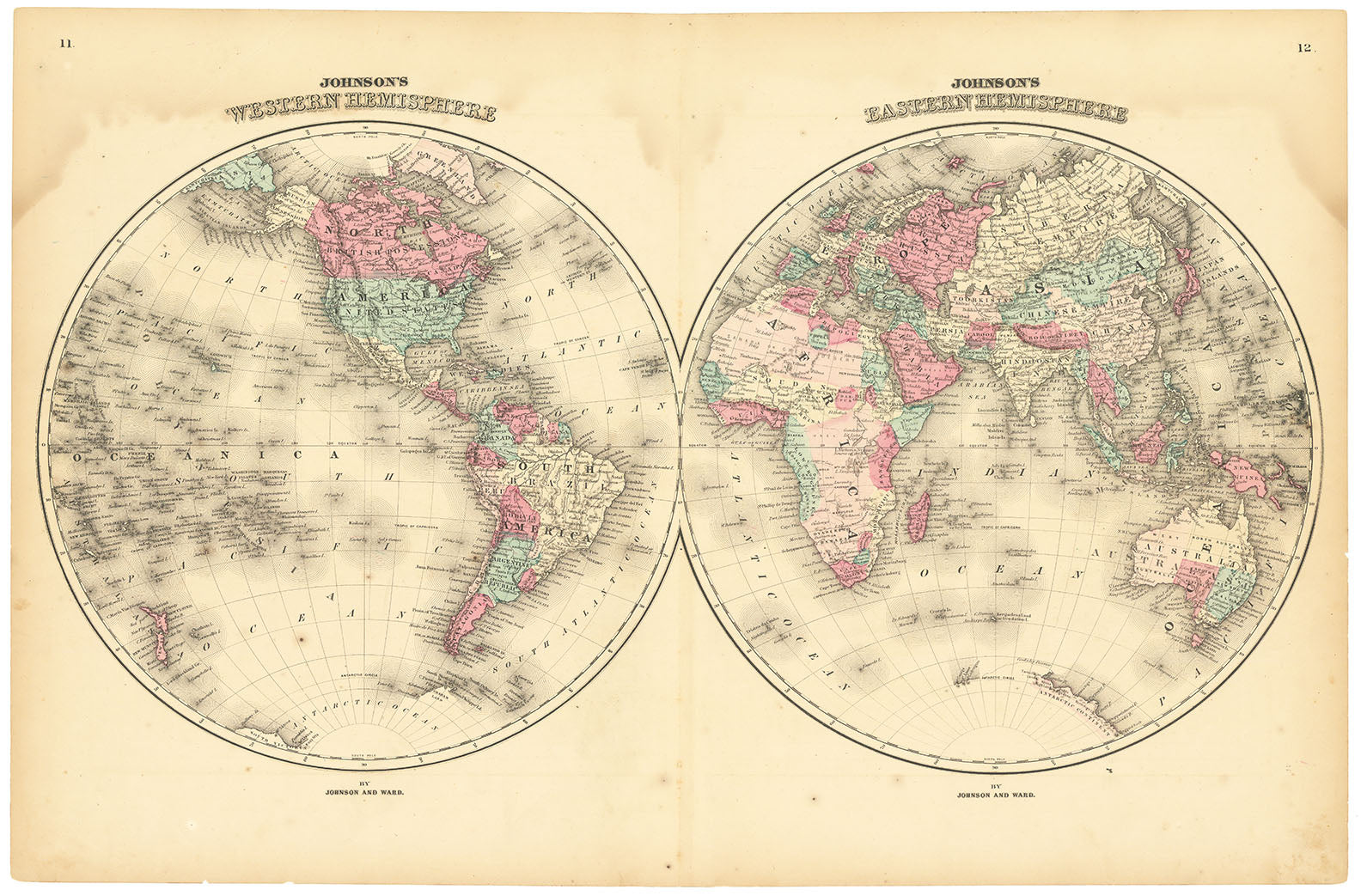 Johnson's Western Hemisphere - Eastern Hemisphere.
