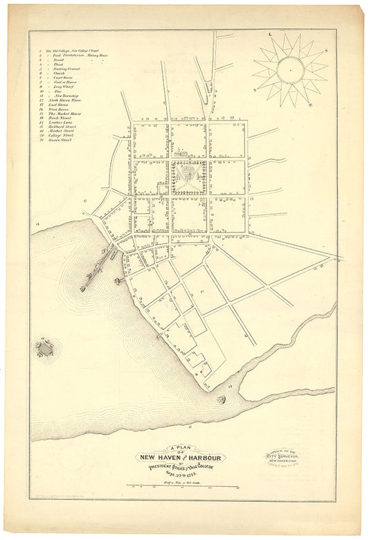 A Plan of New Haven and Harbour. By President Stiles of Yale College.